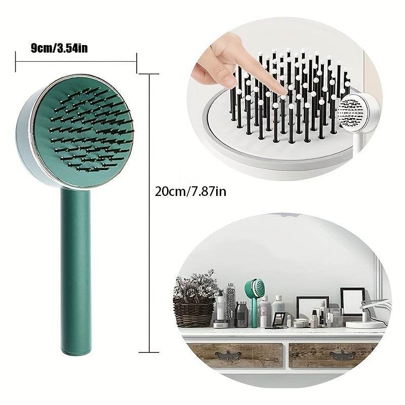 One-key Self-cleaning Hair Brush For Women Curly Hair Brush Anti-Static Airbag Massage Comb Airbag Massage Scalp Comb Professional Detangling One-key Self-cleaning - ProTrendyz
