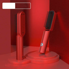 USB Portable Hot Air Comb Rechargable Professional Hair Dryer Brush 2 In1 Mini Hair Straightener Curler Brush Hair Styler - ProTrendyz