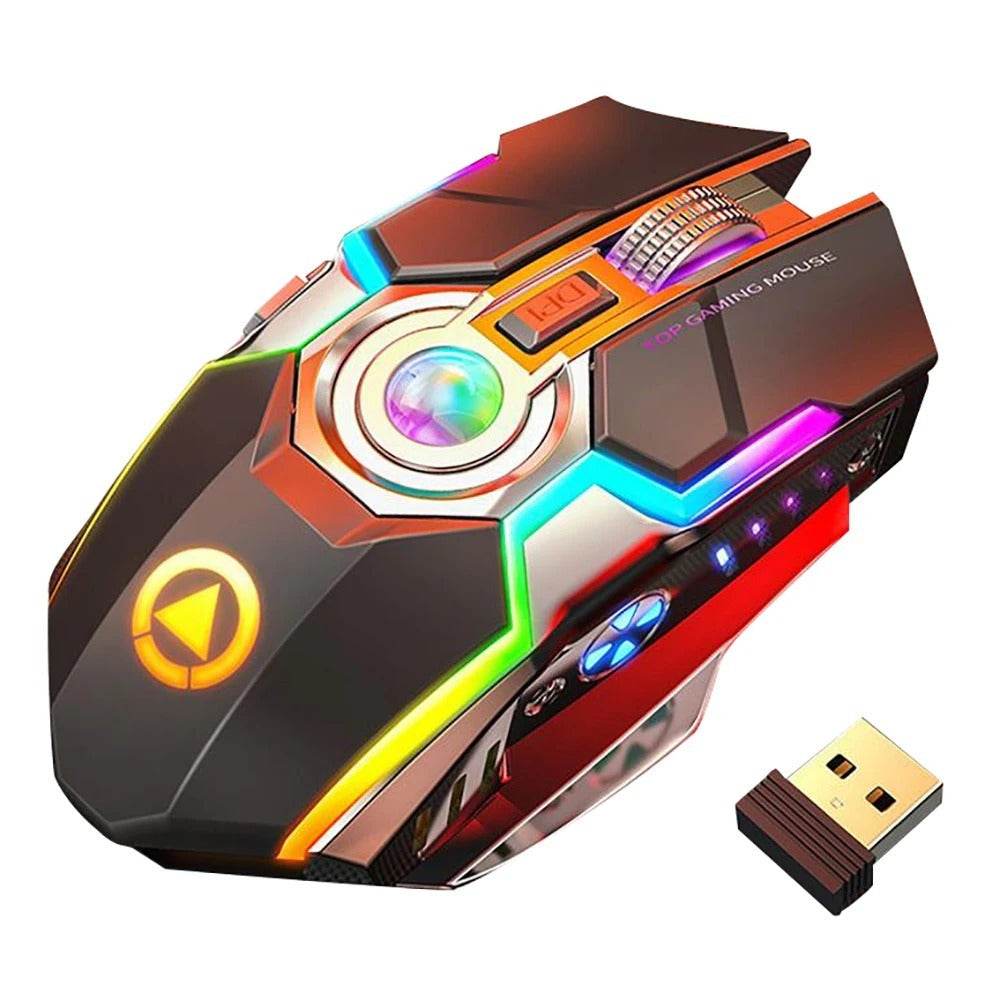 Color Wireless Gaming RGB Rechargeable Mute Button Mouse - ProTrendyz