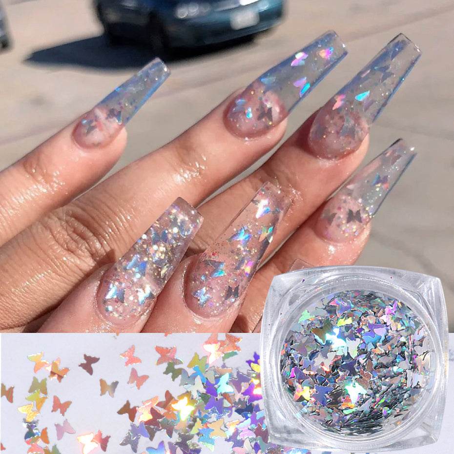 Symphony butterfly sequin nail decoration - ProTrendyz