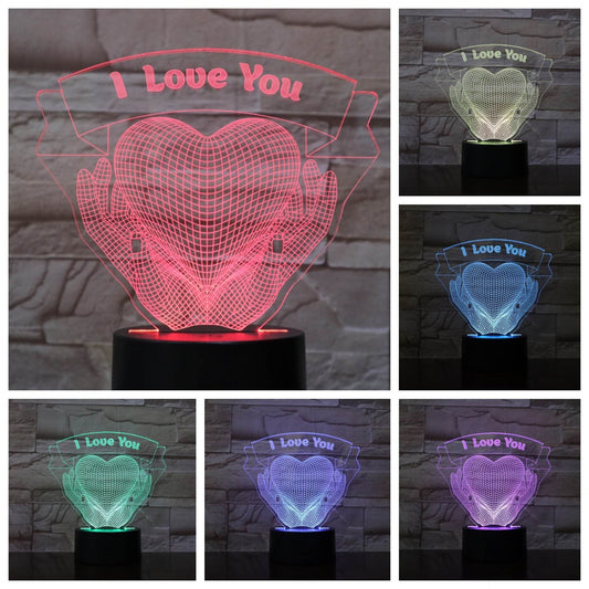 Valentines Day Gift Hands Holding Love 3D Night Light - ProTrendyz