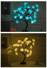 Rose Flower Lamp USB Battery Operated LED Table Lamp Bonsai Tree Night Lights Garland Bedroom Decoration Lights Home Decor - ProTrendyz