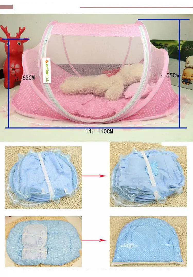 Foldable Baby Bed Net With Pillow Net Sleep Relax Play Eat US - ProTrendyz