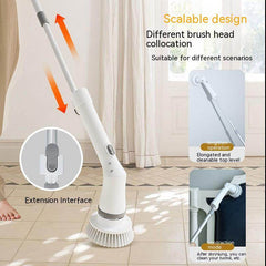 Electric Scrubber Cleaning Wall Long Handle Elbow Telescopic Multifunction Cleaning Brush - ProTrendyz