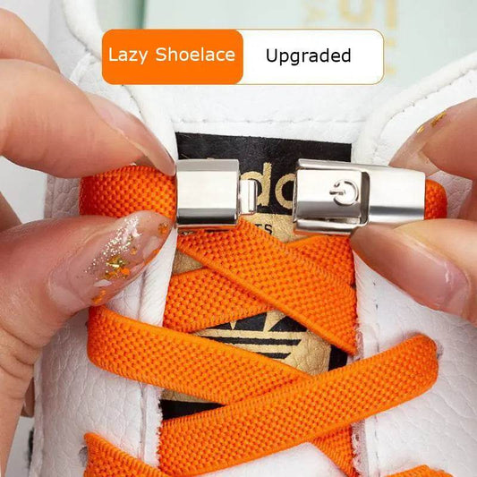 Press Lock Shoelaces Without Ties Elastic Laces Sneaker 8MM Widened Flat No Tie Shoe Laces Kids Shoelace For Shoes - ProTrendyz