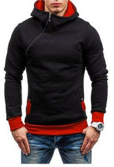 Brand Hoodie Oblique Zipper Solid Color Hoodies Men Fashion Tracksuit Male Sweatshirt Hoody Mens - ProTrendyz