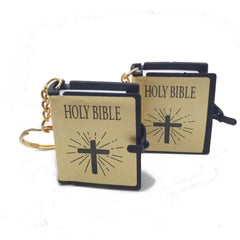 Mini English HOLY BIBLE Key Chains Real Paper Readable Bible Christian Keyrings Car Key Chains Bag Ornaments Religious Jewelry - ProTrendyz