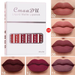 6 Boxes Of Matte Non-stick Cup Waterproof Lipstick Long Lasting Lip Gloss - ProTrendyz