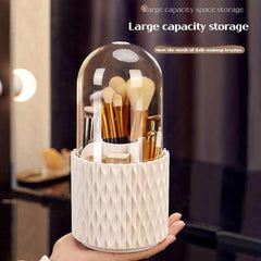 360 Rotating Large Capacity Transparent Makeup Brush Storage Pen Holder Acrylic Dust With Lid Desktop Cosmetic Storage Box - ProTrendyz