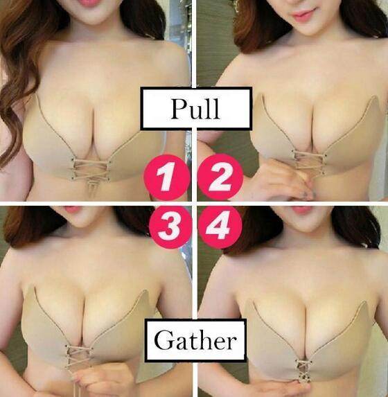 Large Size Strapless Bra Adhesive Sticky Push Up Bras For Women Rabbit Brassiere Lingerie Invisible Women Hot - ProTrendyz