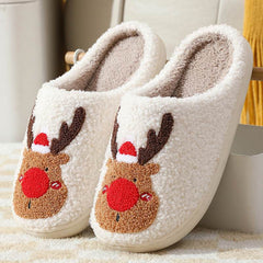 Christmas Shoes Winter Home Slippers Elk Soft Cozy Bedroom Slipper Slip On House Shoes - ProTrendyz