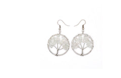 Natural Crystal Crushed Stone Tree Wishing Tree Earrings Crystal Tree Earrings Jewelry - ProTrendyz