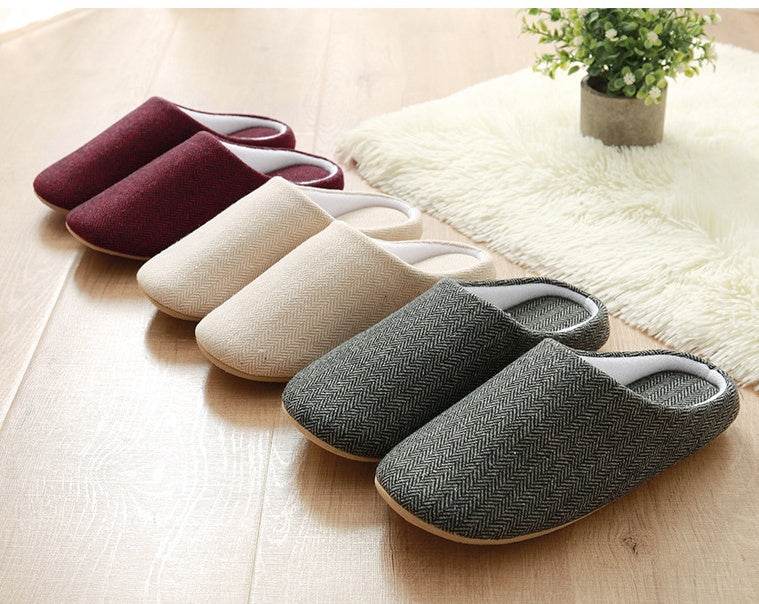 Men's Cotton Black Autumn Season Home Furnishing East Indoor Household Warm Slippers Soft Bottom Good Anti-skid Slippers - ProTrendyz