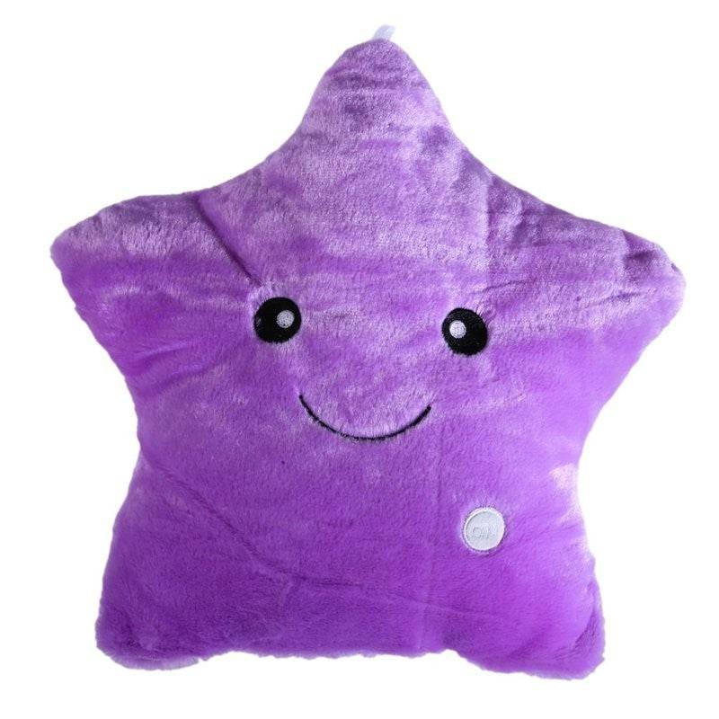 34CM Unique Toy Luminous Pillow Vivid Star Design LED Light Colorful Cushion Stars Plush Pillow Toys Gift For Kids Children Girl - ProTrendyz