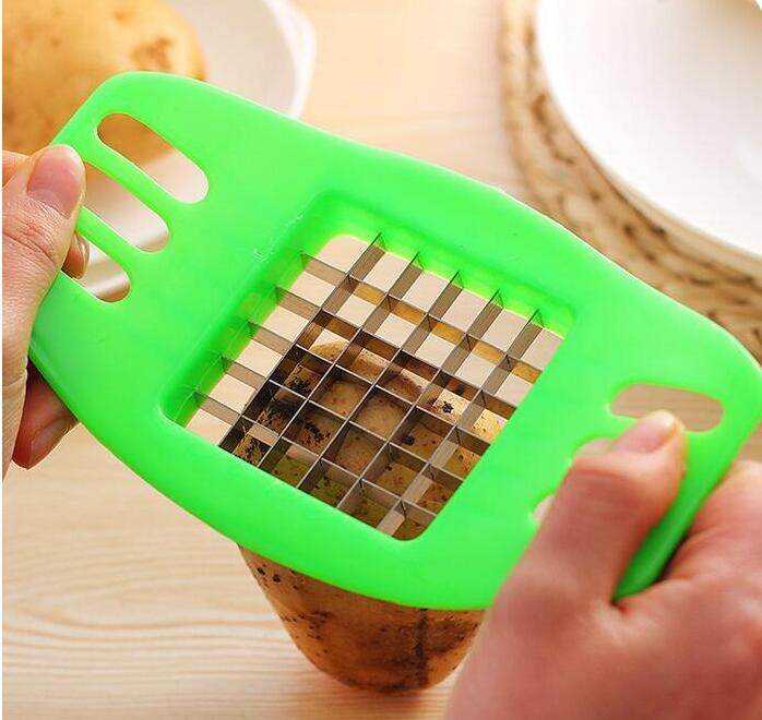 kitchen gadgets 2 Blades Potato Cutter Chopper Stainless French Fries Slicer for kitchen cortador de vegetales Home Kitchen Tool - ProTrendyz
