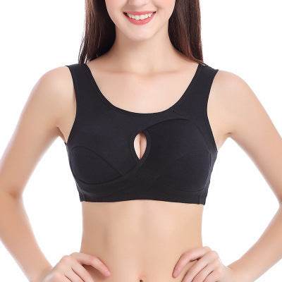 Plus Size Women Bra Ladies Cotton Quake-Proof Underwear Sleep Tops No Buckles Non Wire Lingerie With Removable Padded - ProTrendyz