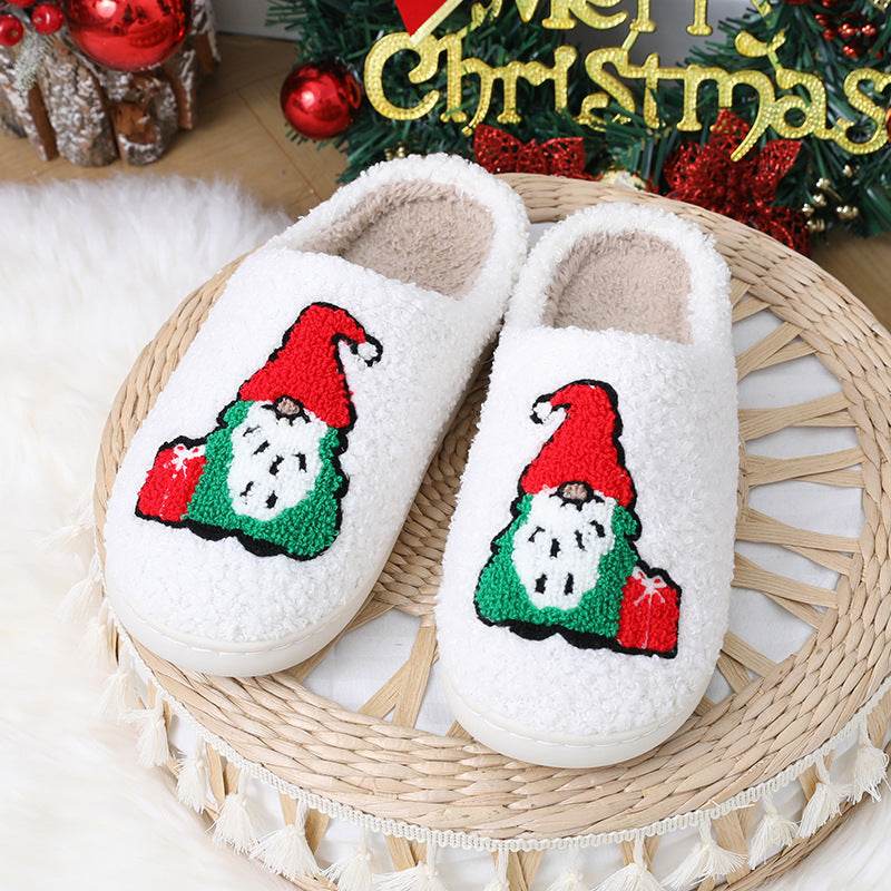 Cute Cartoon Santa Claus Home Slippers Couple Indoor Floor Bedroom Slipper Christmas Warm Shoes Women Men - ProTrendyz