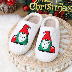 Cute Cartoon Santa Claus Home Slippers Couple Indoor Floor Bedroom Slipper Christmas Warm Shoes Women Men - ProTrendyz