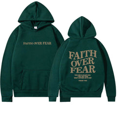 Faith Over Fear Christian Hoodie Christian Sweatshirt Jesus Hoodie Trendy Hoodie Bible Verse Shirt Unisex Aesthetic Clothes - ProTrendyz