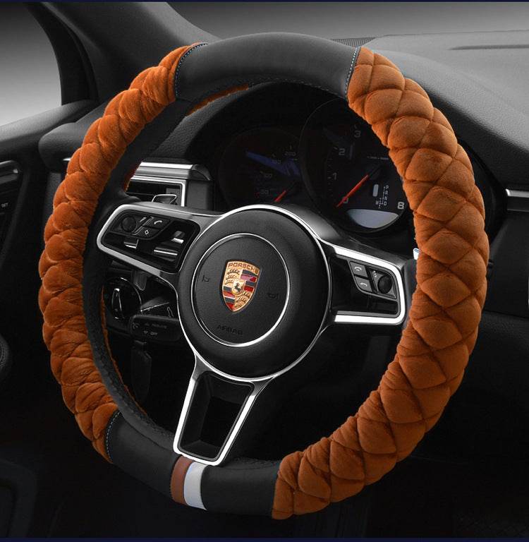 Universal Car Steering Wheel Cover Winter Decoration Cute 38cm Plush Footprint Auto Automobile Vehicle Steering Wheel Protector - ProTrendyz
