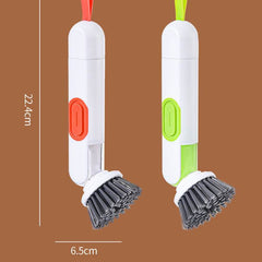 Multi-Functional Long-Handle Liquid-Filled Cleaning Brush Washing Up Brushes With Liquid Dispenser Two Replacement Heads For Kitchen Cleaning Brush Gadgets - ProTrendyz
