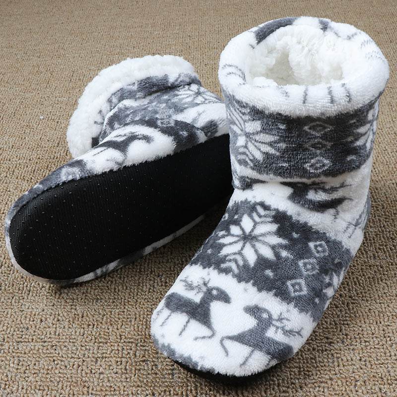 Christmas Elk Floor Shoes Indoor Socks Shoes Warm Plush House Slippers - ProTrendyz