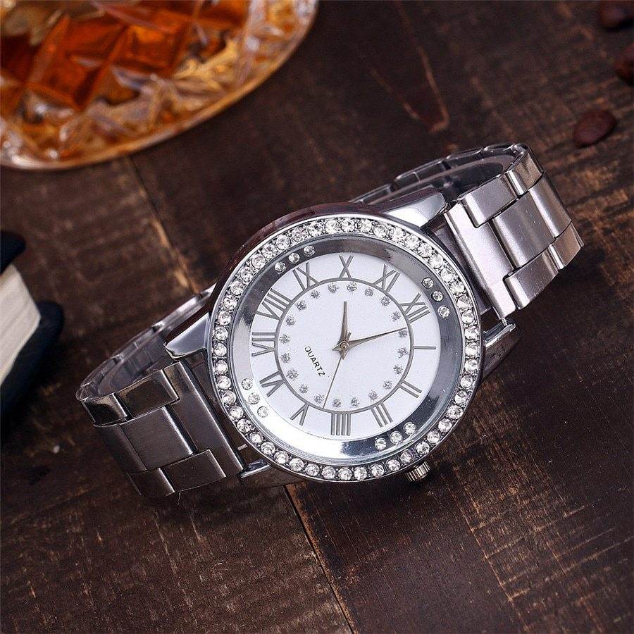 Vansvar Brand Rose Gold Watch Luxury Women Dress Rhinestone Quartz Watch Casual Women Stainless Steel Wristwatches Female Clock - ProTrendyz