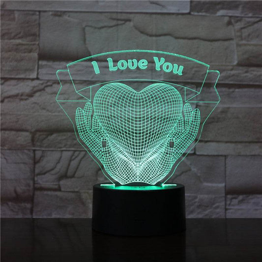 Valentines Day Gift Hands Holding Love 3D Night Light - ProTrendyz