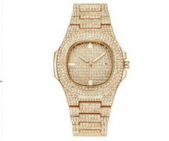 Mens Watches Luxury Brand Fashion Diamond Date Quartz Watch - ProTrendyz