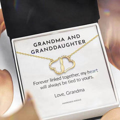 Fashion Double Heart Love Necklace With Rhinestones Inlaid Zircon Mother Valentine's Day Gift - ProTrendyz