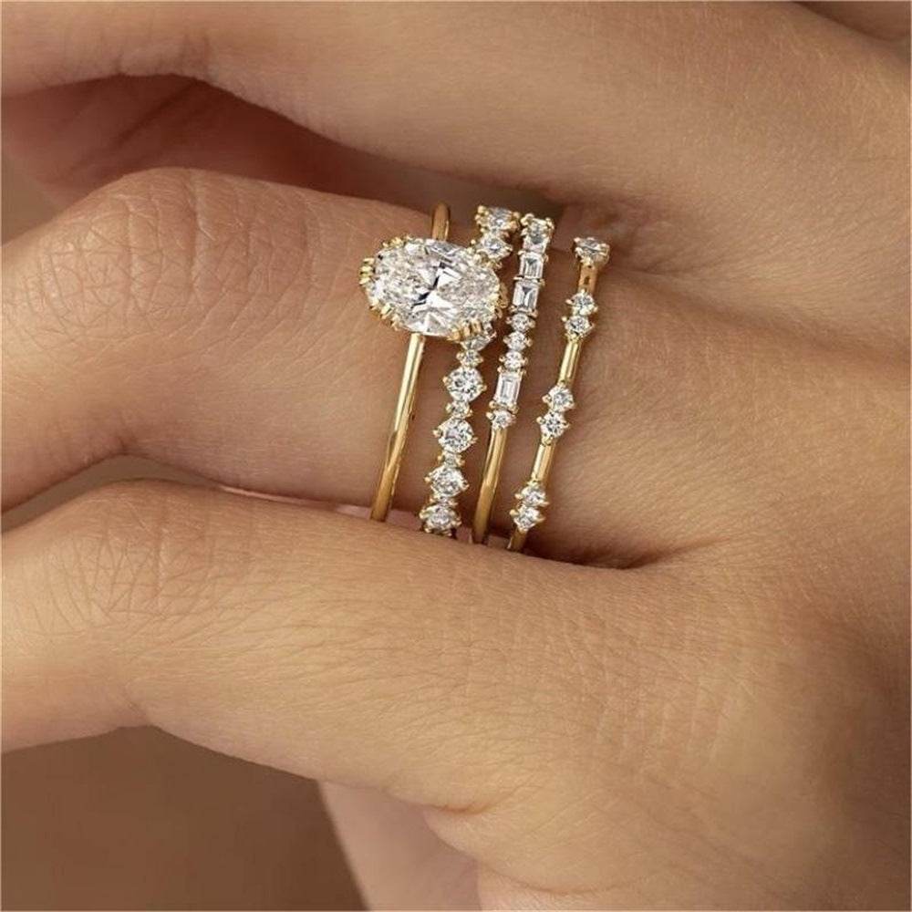 Gold Ring Fashion Ladies Three-piece Set - ProTrendyz
