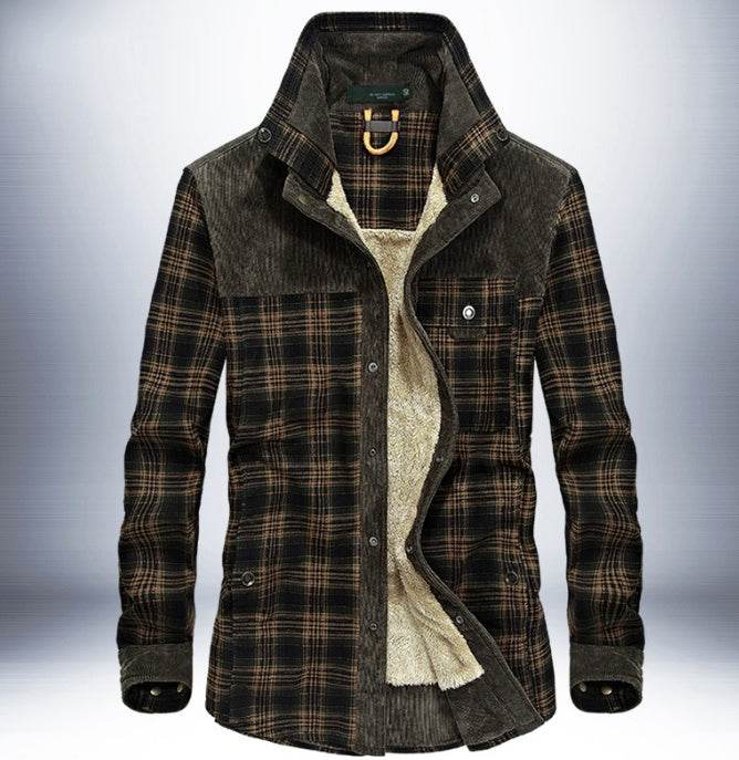 Winter Jacket Men Thicken Warm Fleece Jackets Coats Pure Cotton Plaid Jacket Military Clothes - ProTrendyz