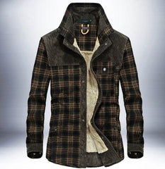 Winter Jacket Men Thicken Warm Fleece Jackets Coats Pure Cotton Plaid Jacket Military Clothes - ProTrendyz