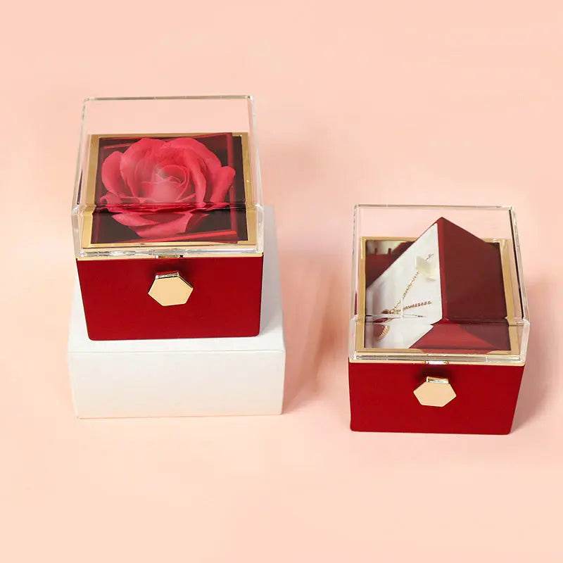 Rotating Soap Flower Rose Gift Box Creative Rotating Rose Jewelry Packaging Box Valentine's Day Gift For Women US - ProTrendyz
