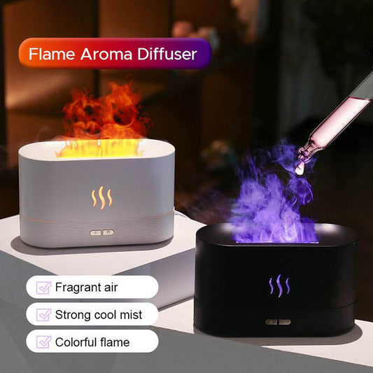 2022 Best Selling USB Ultrasonic Flame Humidifier Led RGB Colorful Essential Oil Fire Flame Aroma Diffuser - ProTrendyz