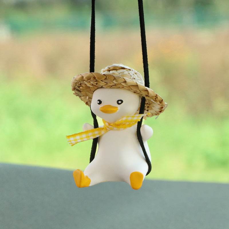 Car Pendant Cute Anime Little Duck Swing Auto Rearview Mirror Hanging Ornaments Interior Decoraction Accessories For Girls Gifts - ProTrendyz