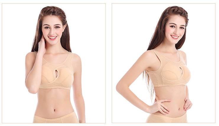 Plus Size Women Bra Ladies Cotton Quake-Proof Underwear Sleep Tops No Buckles Non Wire Lingerie With Removable Padded - ProTrendyz