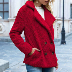 Loose Lapel Fluffy Coat Winter Button Jacket Cardigan Outwear For Women Clothing - ProTrendyz