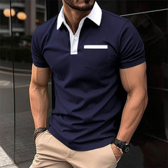 Lapel Fashion Slim Pocket Short-sleeved T-shirt Polo Shirt Men Clothing - ProTrendyz