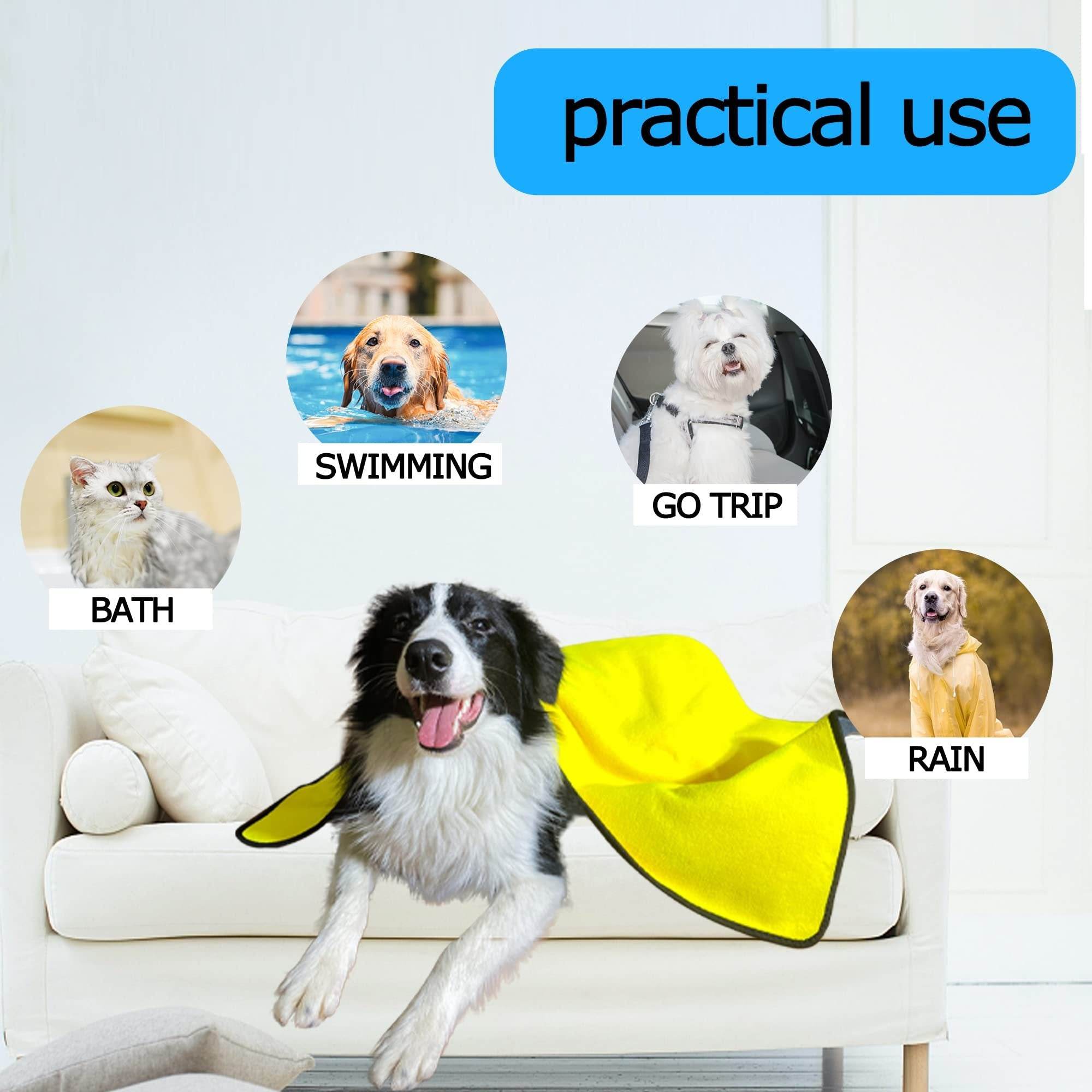 Dog Towels For Drying Dogs Drying Towel Dog Bath Towel, Quick-drying Pet Dog And Cat Towels Soft Fiber Towels Robe Super Absorbent Quick Drying Soft Microfiber Pet Towel For Dogs, Cats Yellow - ProTrendyz