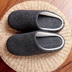 Men's Cotton Black Autumn Season Home Furnishing East Indoor Household Warm Slippers Soft Bottom Good Anti-skid Slippers - ProTrendyz