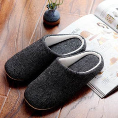 Men's Cotton Black Autumn Season Home Furnishing East Indoor Household Warm Slippers Soft Bottom Good Anti-skid Slippers - ProTrendyz