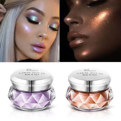 Face Highlighter Jelly Gel Mermaid Eyeshadow Glow Body Glitter Festival Makeup Iluminador Gold Liquid Highlighter Bronzer - ProTrendyz