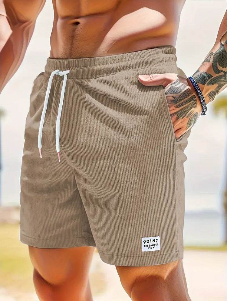 Lace-up Drawstring Shorts Summer Corduroy Sports Short Pants Mens Clothing - ProTrendyz
