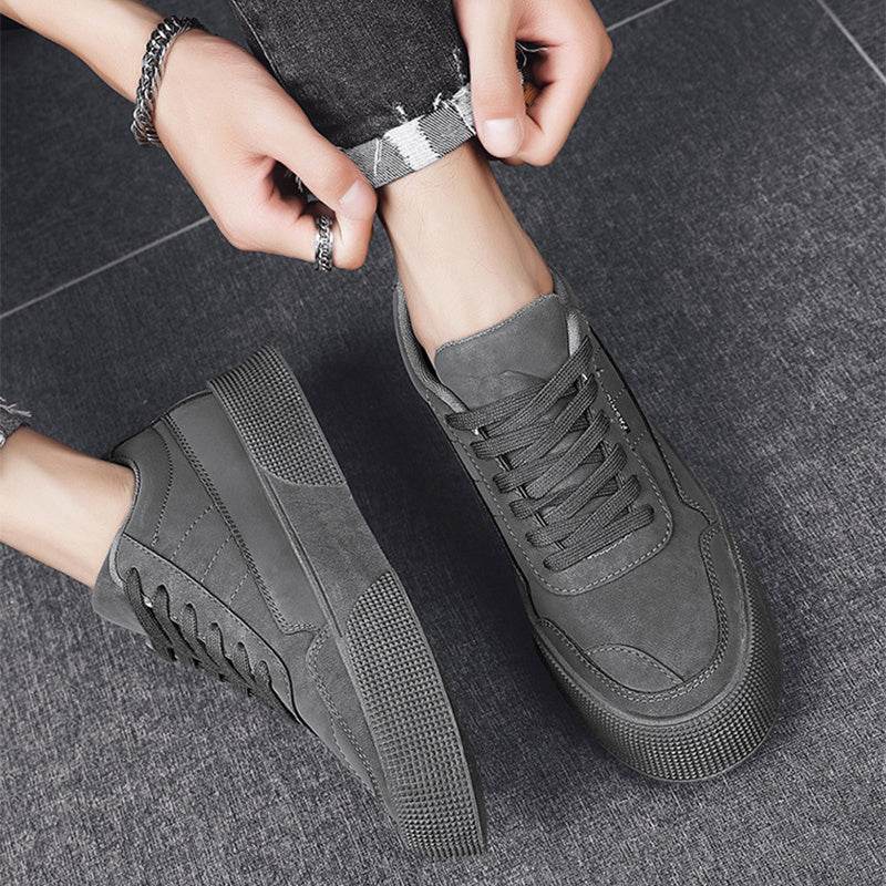 Casual Board Flat Shoes Men Breathable Thick-soled Lace-up Sneakers For Walking Running - ProTrendyz