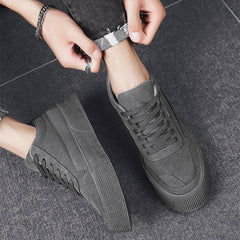 Casual Board Flat Shoes Men Breathable Thick-soled Lace-up Sneakers For Walking Running - ProTrendyz