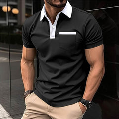 Lapel Fashion Slim Pocket Short-sleeved T-shirt Polo Shirt Men Clothing - ProTrendyz