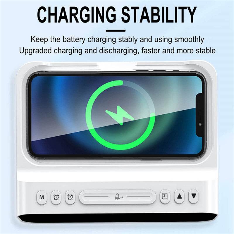 15W Three-in-one Wireless Charger Temperature Tester Multi Alarm Clock Fast Charging Mobile Phone Usb Charger Charging Station - ProTrendyz