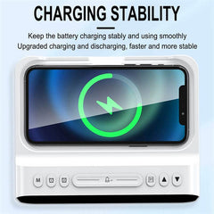 15W Three-in-one Wireless Charger Temperature Tester Multi Alarm Clock Fast Charging Mobile Phone Usb Charger Charging Station - ProTrendyz