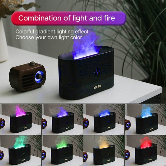 2022 Best Selling USB Ultrasonic Flame Humidifier Led RGB Colorful Essential Oil Fire Flame Aroma Diffuser - ProTrendyz